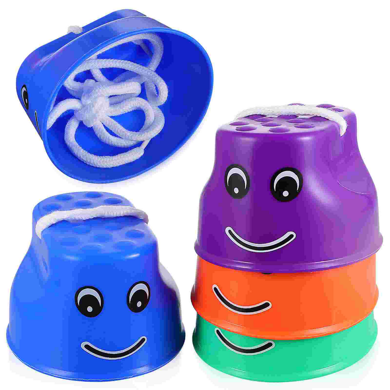4 pares de juguetes para niños, cubos de equilibrio, copas para caminar