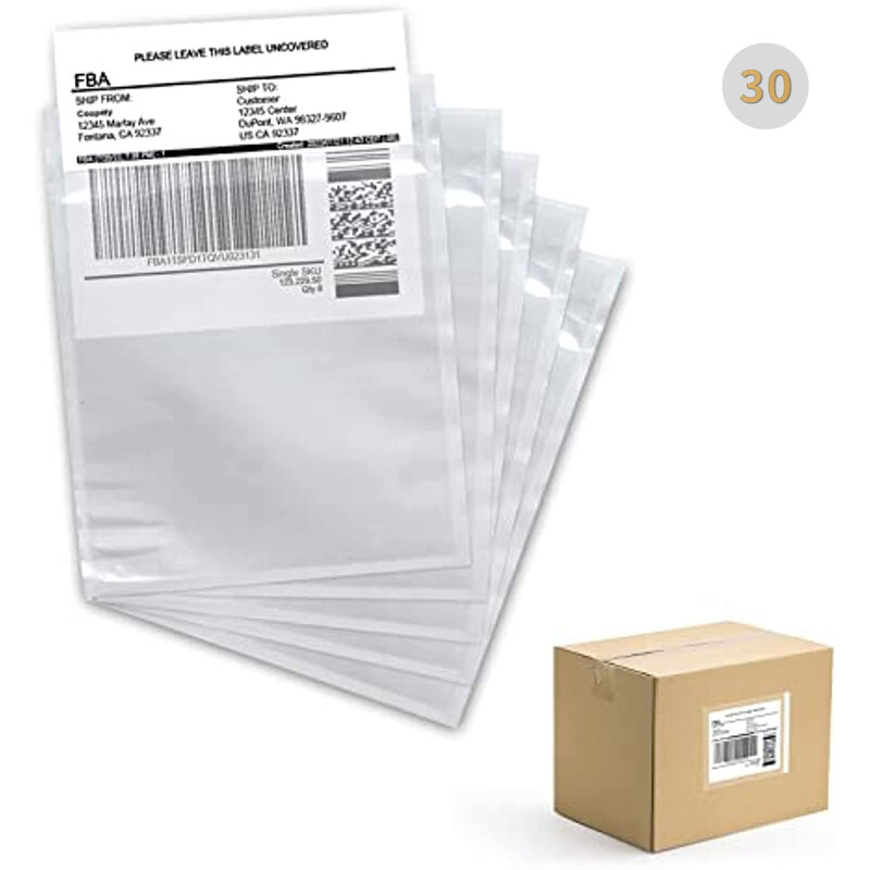 Bolsas de lista de embalaje, bolsa de sobre antideslizante, transparente, autoadhesiva, lista de embalaje de carga superior, 30 unids/set, bolsa de lista de embalaje OPP