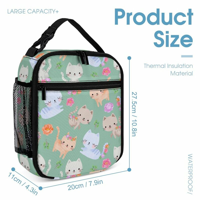Cute Animal Print School Bag Mochila com lápis de três peças Set Book Bag Lunch Bag Mochila de grande capacidade