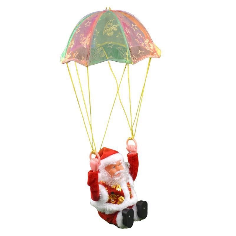 Brinquedo musical elétrico do paraquedas do Papai Noel, decoração do Natal
