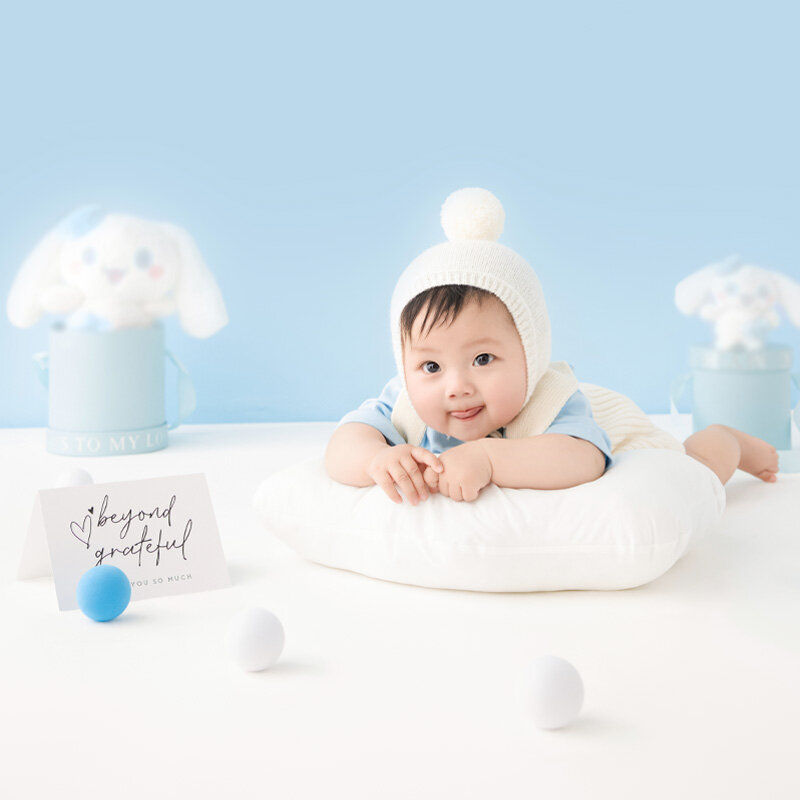 Roupas de fotografia para recém-nascidos, tema fofo, roupas de malha, chapéu, bola de brinquedo, acessórios de estúdio