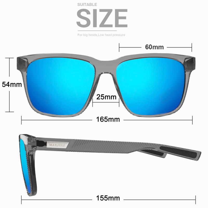 JULI Square Oversized Polarized Sunglasses for Big Heads Men Retro Vintage XXL Super big SunGlasses UV Protection MJ8023