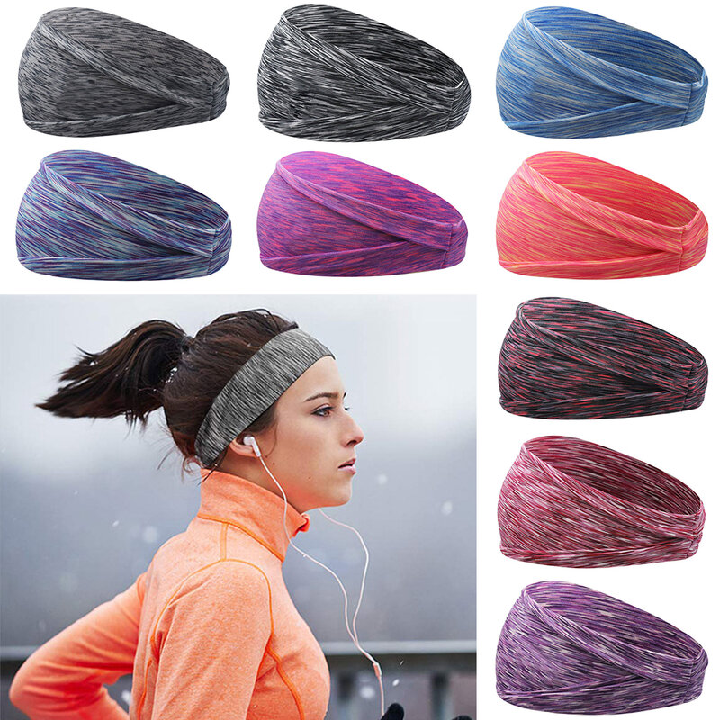 Headwrap Yoga Headwear para Fitness, Esporte Headbands, Suor Absorvendo Headband