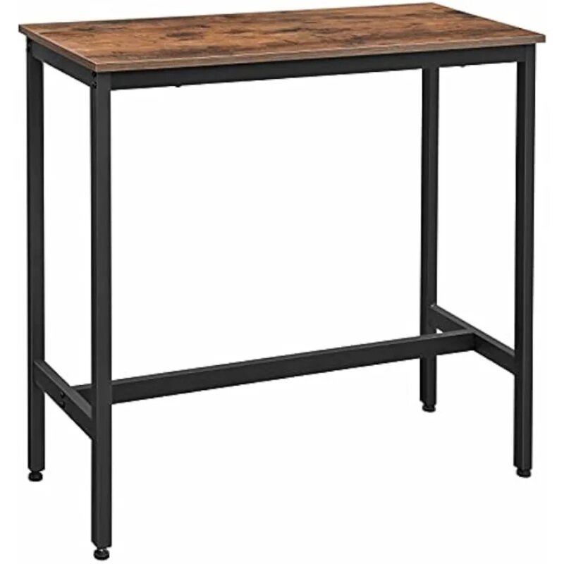 Узкая искусственная кожа, кухонный обеденный стол, высокий стол для паба, прочная металлическая рама, промышленный дизайн