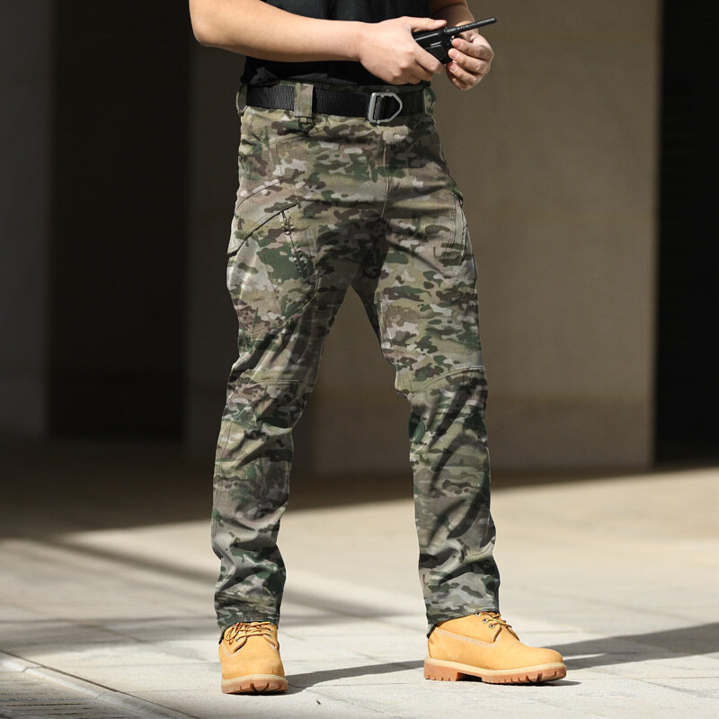 GérSalopette-Pantalon décontracté des forces spéciales, ceinture unique, pantalon en tissu respirant, multi-poches, fermeture éclair avant, extérieur, commandé