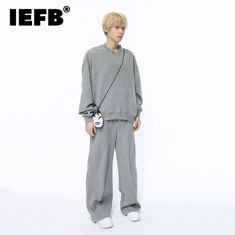 IEFB Set di due pezzi nuovi pantaloni della tuta Casual alla moda vestito a due pezzi manica lunga girocollo Top pantaloni a gamba dritta coreano 9 c52100