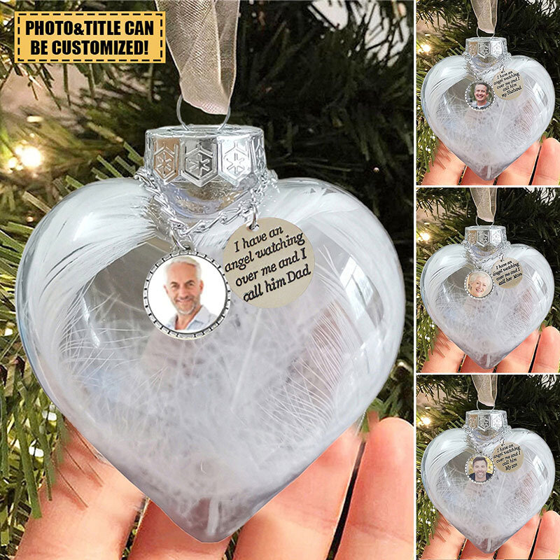 O envio gratuito de 10 pçs/lote coração natal memorial bola pena em ornamentos claros bola de natal para decorações de natal
