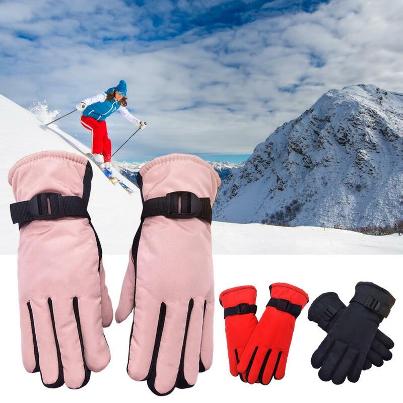 1 Pair Winter Gloves Ski Gloves Waterproof Cozy Warm Hand Guards Memory Cloth Riding Motorcycle Anti-skid Gloves Cycling Gloves