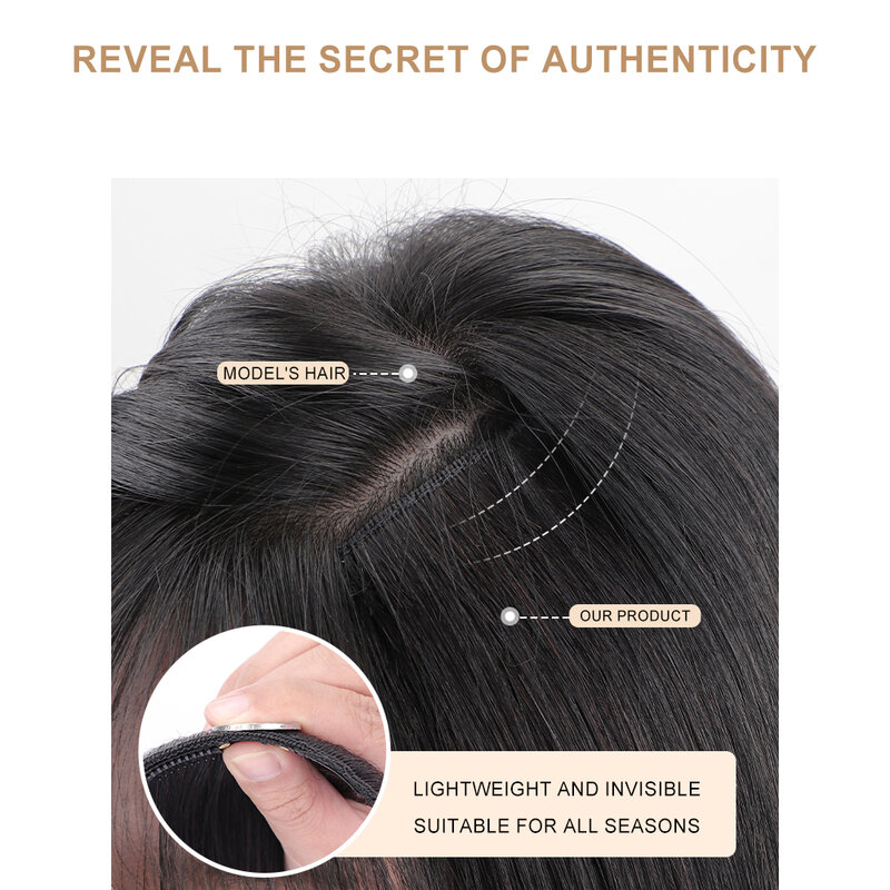 Clip nelle estensioni dei capelli posticci lisci lunghi sintetici per le donne asiatiche estensione dei capelli in fibra sintetica nera per l'uso quotidiano