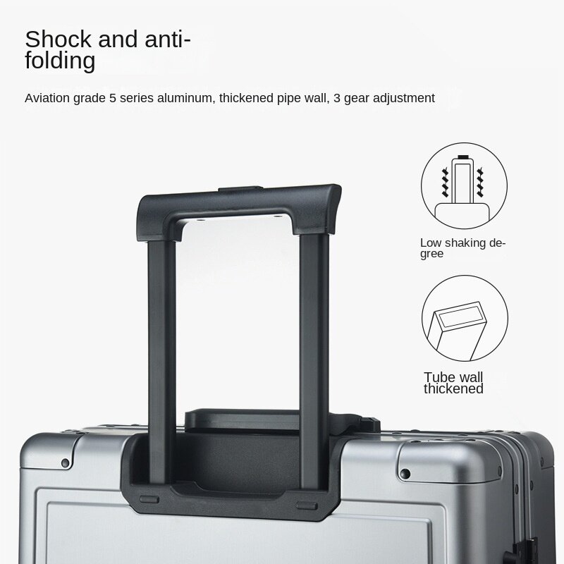 All-aluminum-magnesium alloy wear-resistant large-capacity luggage universal wheel male and female travel case aluminum frame