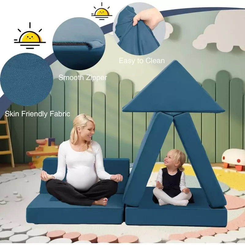 Модульный детский диван-кушетка Nugget, 22 шт., диван для игровой комнаты, спальни, гостиной, трансформируемая пенопластовая мебель для вдохновляющих детей Cr