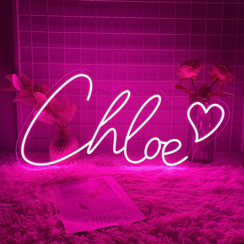 Neon Led Sign Custom Heart Lights Name Sign USB Wedding Birthday Party Wall Decorations Signboard Night Light Home Room Decor