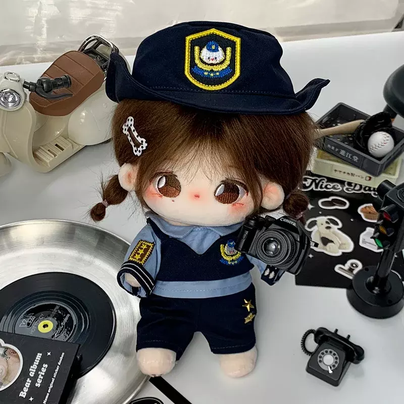 Detective Girl Cotton Doll 20cm Baby Clothes Handsome Uniform Doll Clothes Cute Change