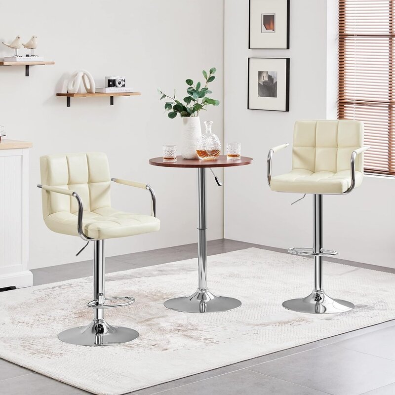 4 szt. Regulowane stołki barowe blat kuchenny stołki barowe/licznik wysokości krzesła ze skóry krzesło do jadalni hydrauliczny