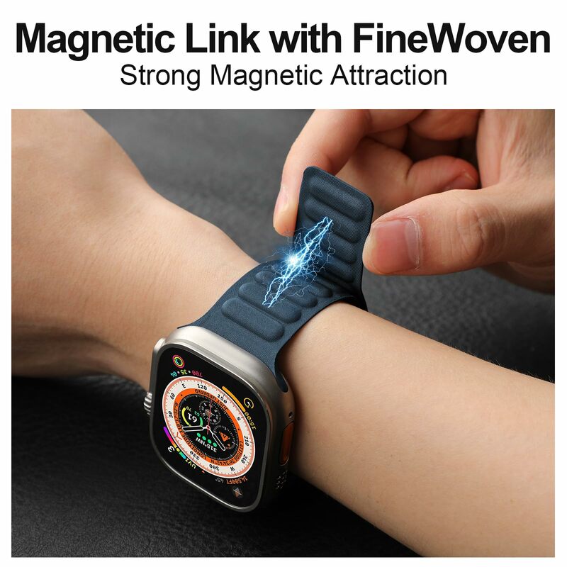 Correa FineWoven para Apple Watch, pulsera de bucle magnético Original para iWatch Series 9, 8, SE, 7, Ultra 2, 49mm, 44mm, 40mm, 45mm, 41mm, nueva