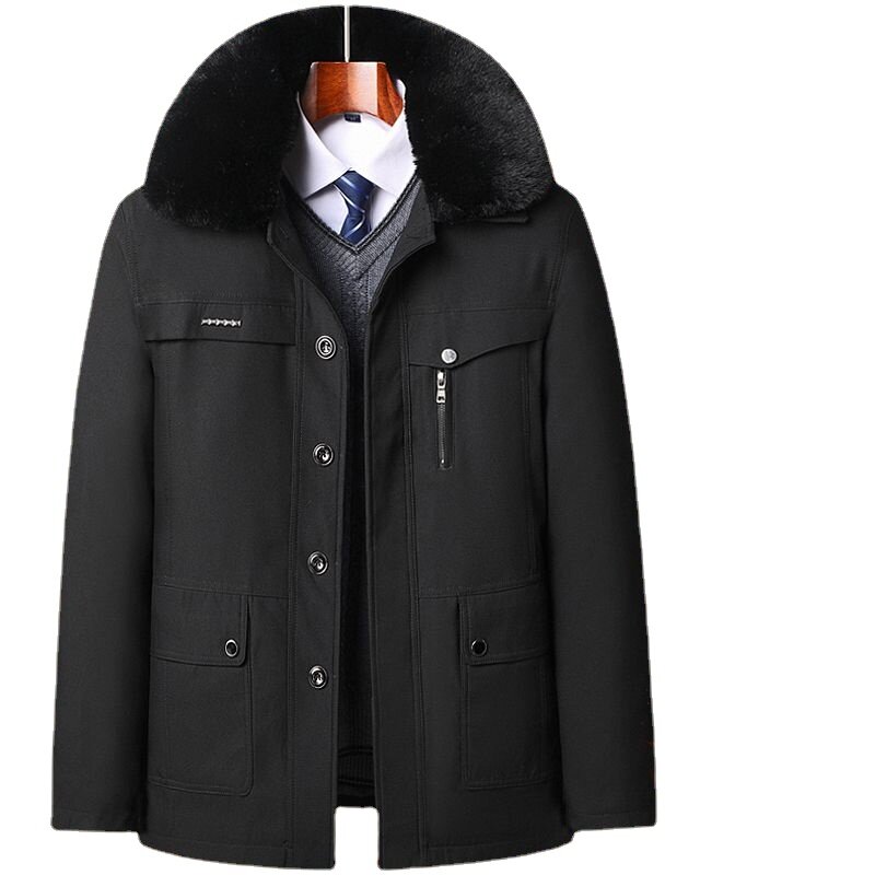 남성용 겨울 캐주얼 파카, 따뜻한 두꺼운 방수 파카 코트, 솔리드 패션 스트리트웨어 오버코트, E124, 2023 신상