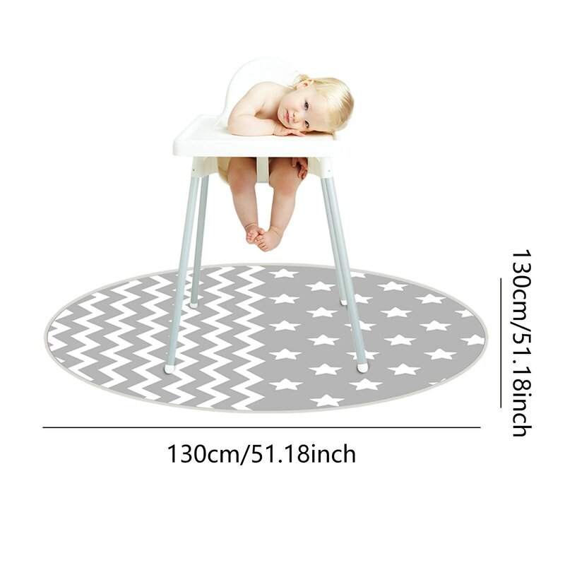 Tapete para silla alta de 51 pulgadas, tapete antideslizante, impermeable, lavable, Protector de suelo portátil para bebés y niños