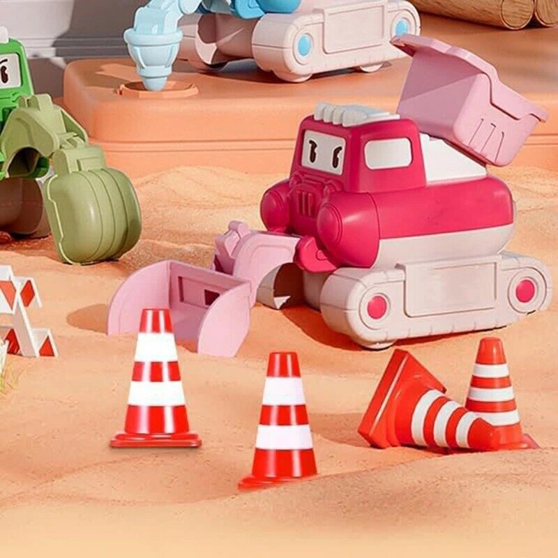DXAB 50Pcs Mini Cones and 50 Safety Hats, 1Inch Signs Safety Cones Mini Road Signs Toy for Kids Street Signs