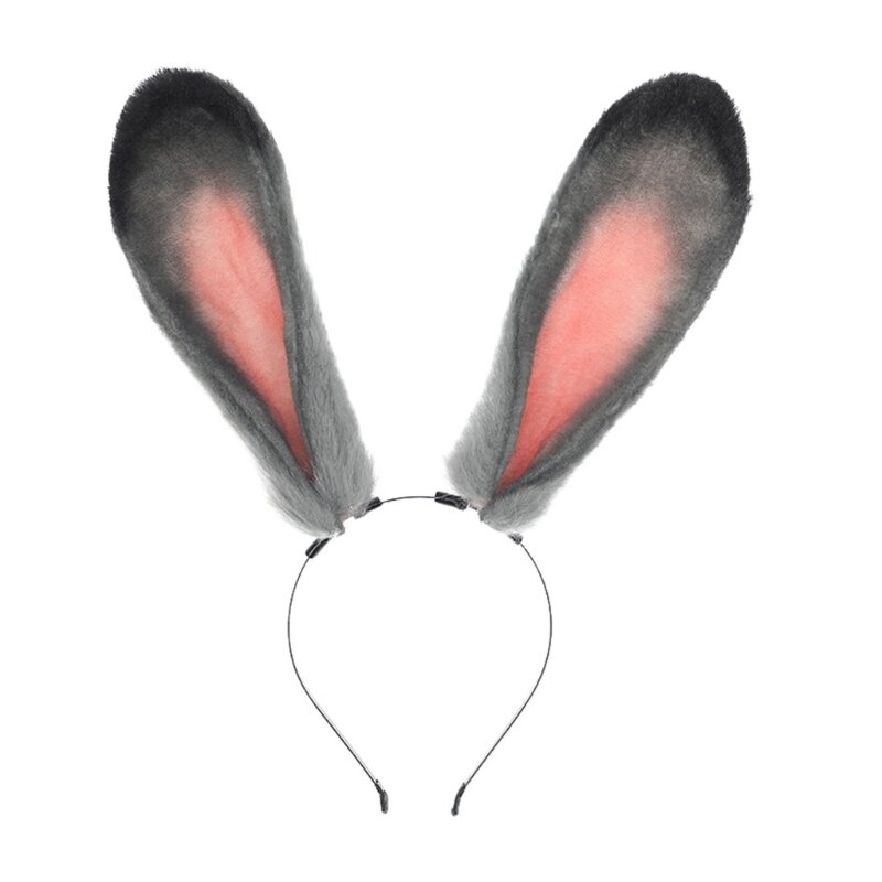 春コスプレヘッドバンドぬいぐるみウサギの耳の形のヘアフープかわいいヘッドバンド女性のためのドロップシッピング