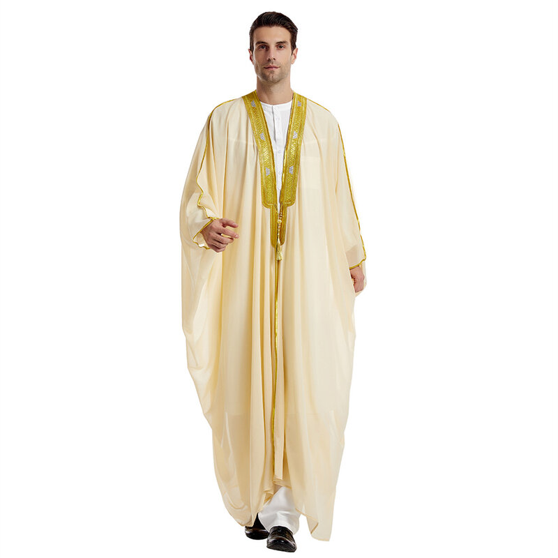 Männer muslimische Stickerei offen abaya jubba thobe Strickjacke Kleid Kimono Truthahn Dubai Saudi Kaftan Islam Kleidung Gebet Kaftan Abayas