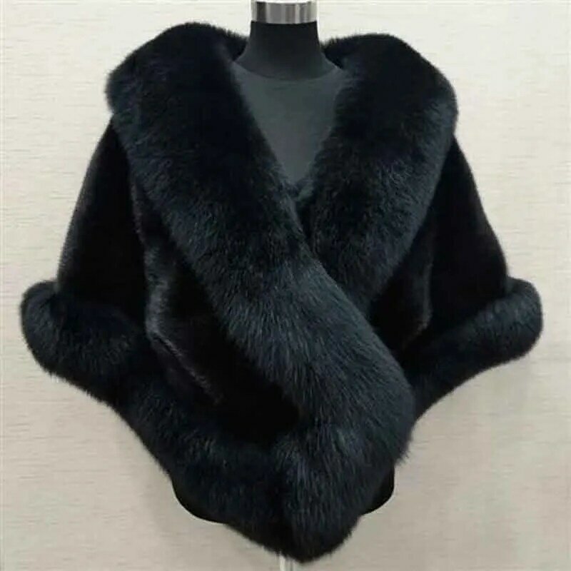 Modne okrycia ze sztucznego futra zimowe koreański elegancki ślubne płaszcze ciepłe szale odzież wierzchnia Harajuku solidna puchata kurtka balowa bez rękawów