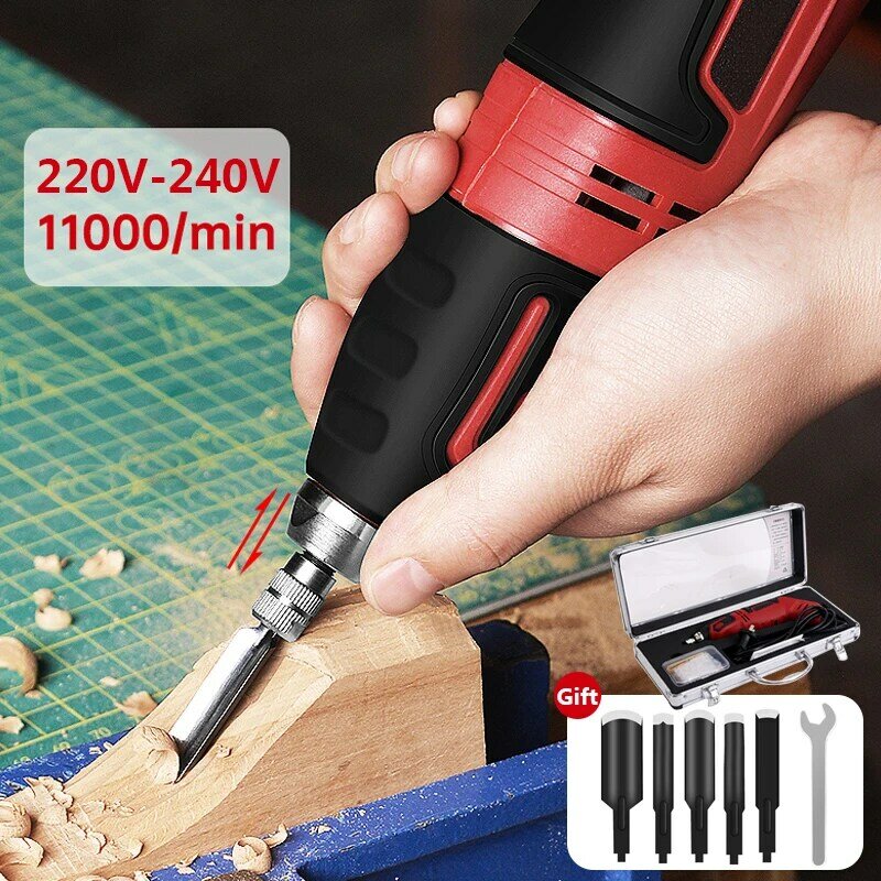 Máquina de grabado para carpintería, cuchillo de tallado eléctrico pequeño, herramientas eléctricas para tallado de raíces, bricolaje, 220V, 60W