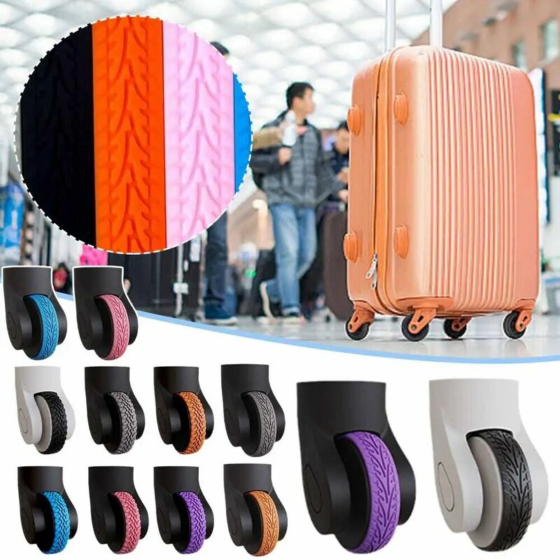 Protector de ruedas de equipaje rodante, bolsa de viaje de silicona para zapatos, maleta con reducción de ruido, accesorios de cubierta, Si P8u8, 12 colores