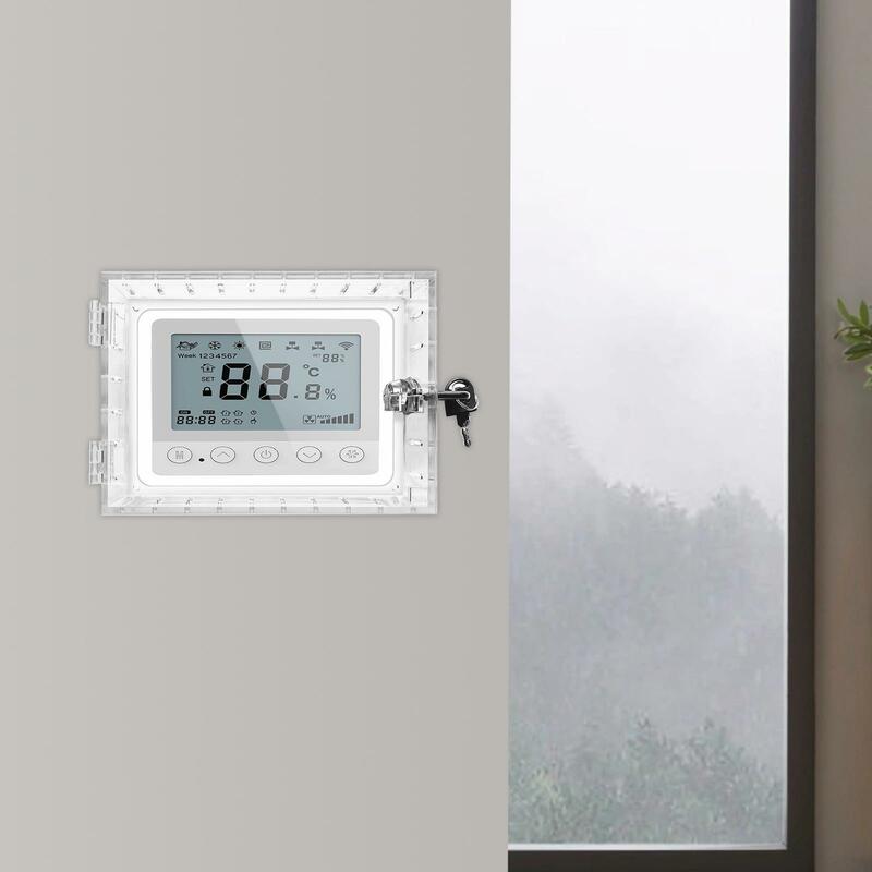 Thermostat Lock Box Easy to Use Protector Clear for Thermostat on Wall Universal with 2Pcs Keys for Office Industrial Places