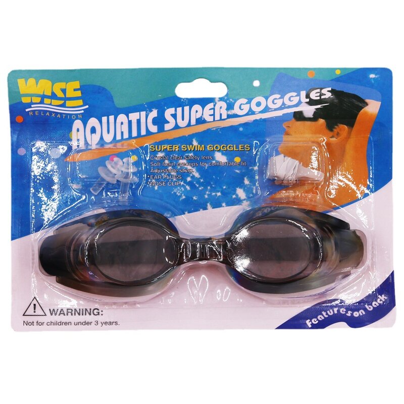 6 cores universal óculos de natação para adultos mulheres dos homens à prova dwaterproof água nadar óculos de mergulho com tampões nariz clipe