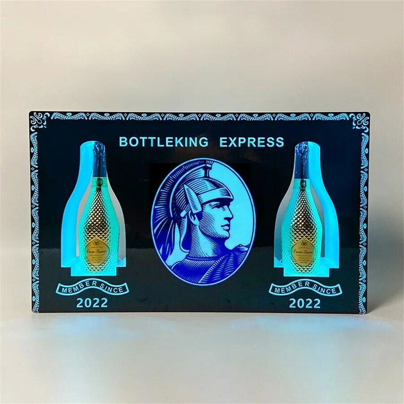 Customized Led Glorifier Display Stand VIP Black Card Wine Champagne Bottle Presenter For Nightclub Bar Party Led Gift Box