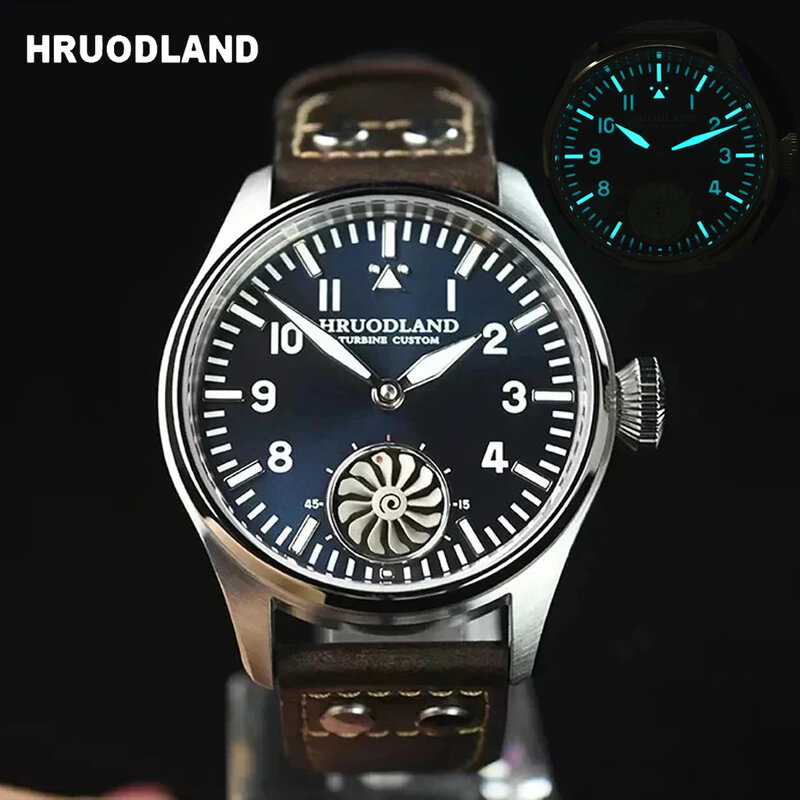 Hruodland relógios mecânicos automáticos para homens, ST3620 movimento, safira luminosa, cristal de vidro, mostrador fosco, novo, 2022