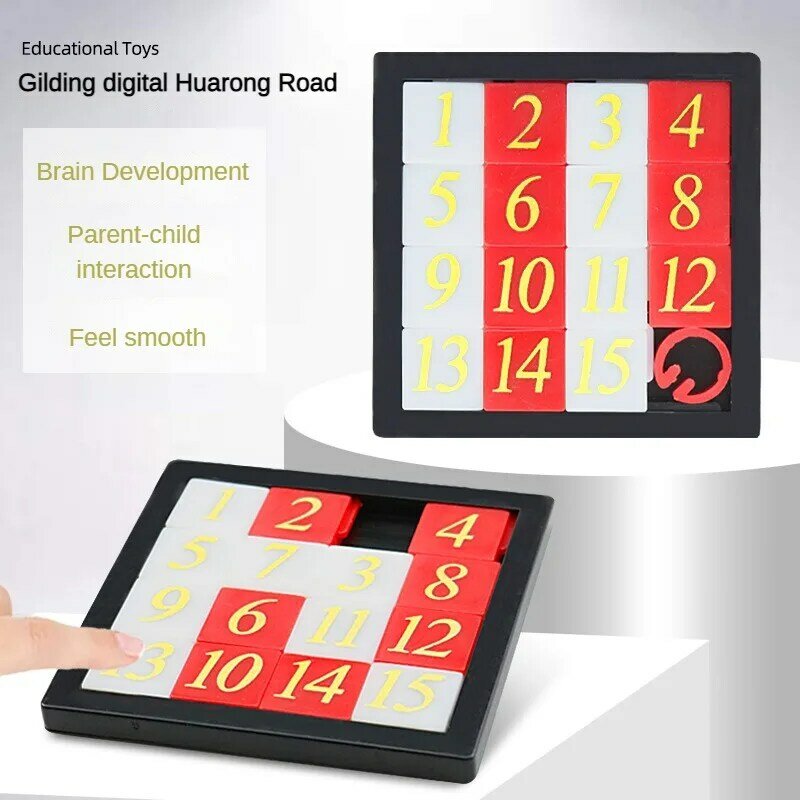 Puzzle Game Early Education Square Brain Game Thinking Training Huarong Road Preschool Toys Game Sliding Puzzle Digital Slide