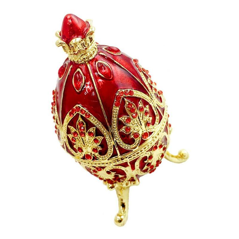 Caja de joyería de huevo de Pascua esmaltado, organizador de almacenamiento de joyas, decoración de boda Noble