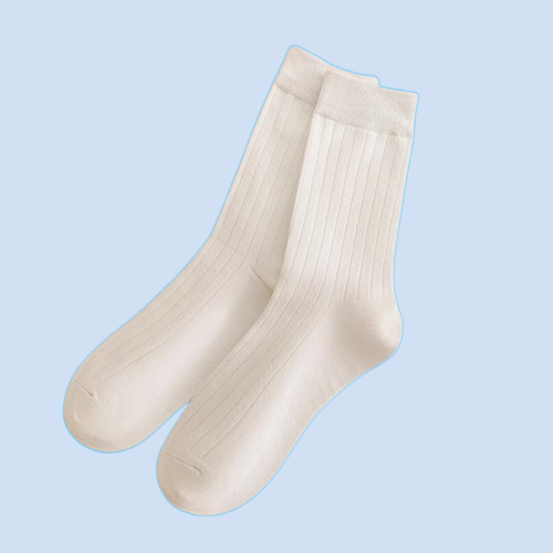 5 Pairs Men's Solid Color Classic Mid-Calf Socks Solid Color Plain Men's All-Match Casual Socks