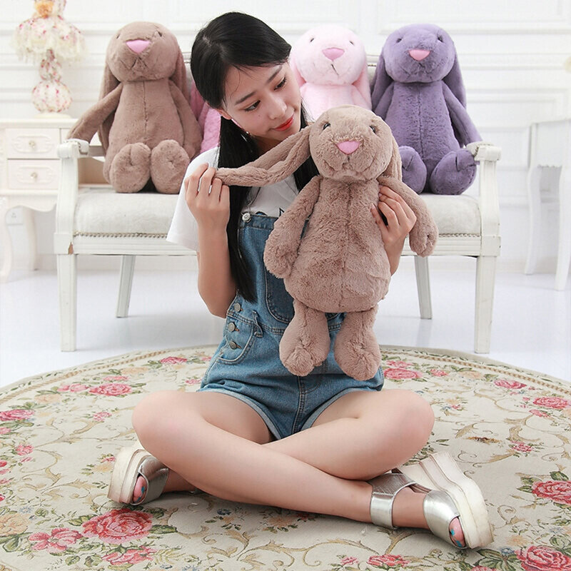 Personalizzazione personalizzata di simpatici giocattoli di peluche con coniglietto timido, nome di ricamo coniglio squisito rosa, bambola regalo di festa