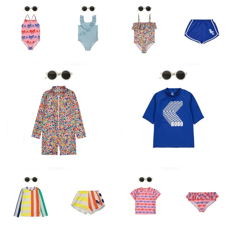 Camiseta infantil de manga longa, maiô 1 peça, roupa de banho para bebês, maiô para meninos e meninas, roupas de férias, roupas de biquíni, BC, 2024