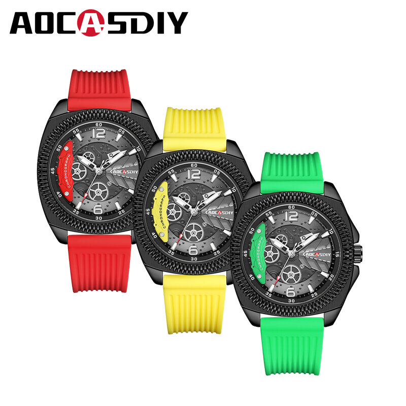 AOCASDIY High Quality Watch for Men Casual Men Watch Luxury Waterproof Luminous Chronograph Man Wristwatch Quartz Men's Watches