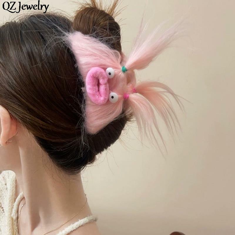 Zabawny pluszowy brzydki włosy dla lalki klamra do kiełbasy włosy dla lalki spinki do kucyka dla kobiet nakrycia głowy akcesoria do włosów