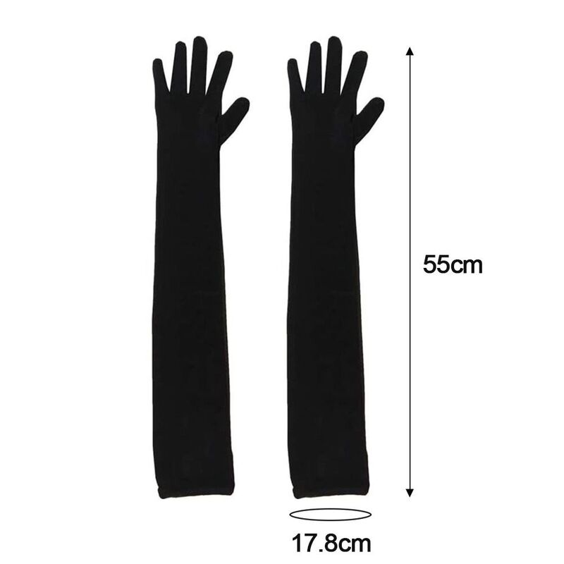 Mesh Transparent Gloves Opera Prom Elasticity Seamless Driving Gloves 55cm Sun Protection Summer Thin Gloves Women