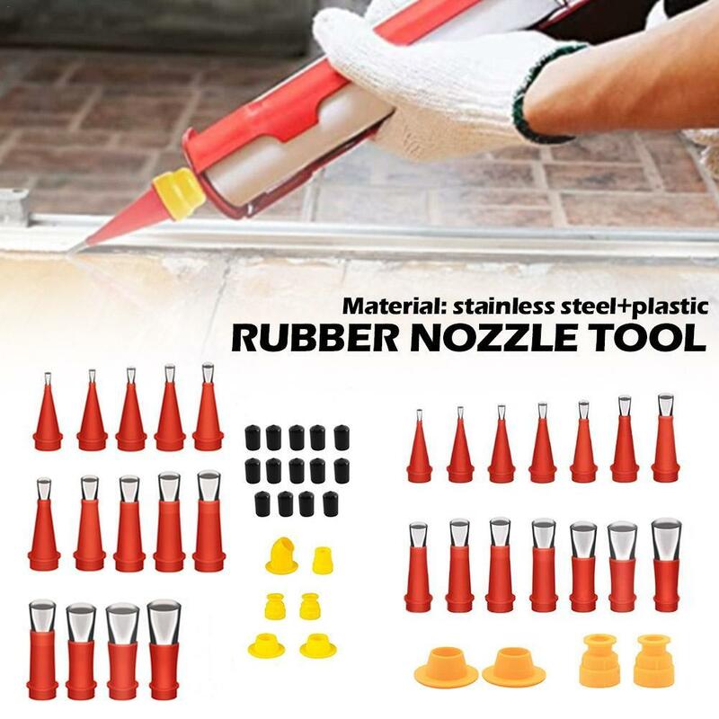 Universele Geïntegreerde Rubberen Nozzle Tool Kit-Rvs Breeuwen Nozzle Coating-Herbruikbare 20 Stuk Rubber Nozzle Tool Kit