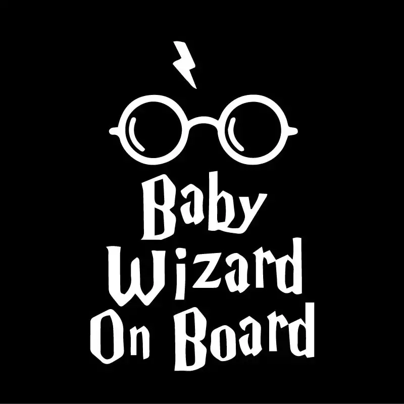 Car Stickers Funny Baby Wizard on Board Body Window Car Laptop Waterproof and Suanscreen Sticker Vinyl Decal Custom Accessories