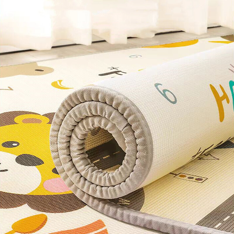 Xpe-alfombra de juego para bebé, Tapete Infantil de 1cm de grosor, con dibujo de jirafa, para gatear, plegable