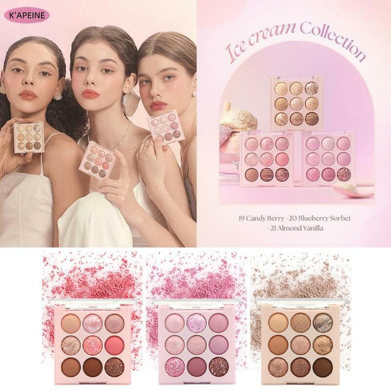 Ice Cream Eyeshadow Palette Glitter Rose Aegyosal Blush Makeup Korean Shadows Cool Oat Cosmetics Tea Eye Purple Women Milk I0S8
