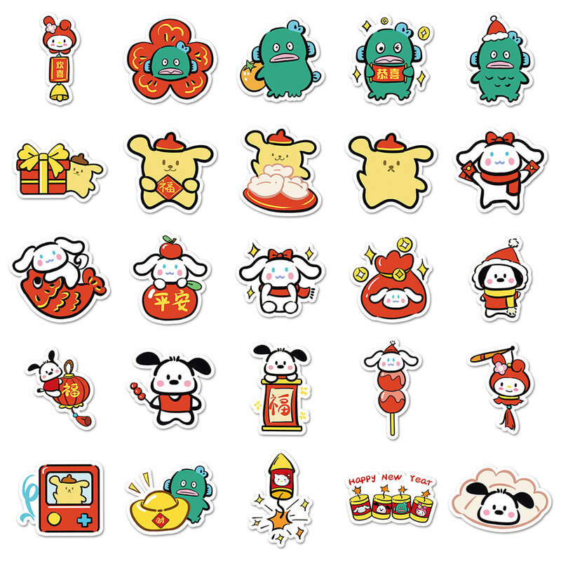Забавные милые стикеры Sanrio Hello Kitty Kuromi, наклейки «сделай сам» для ноутбука, скрапбукинга, телефона, чемодана, эстетические Стикеры, детские игрушки, 10/30/50 шт.