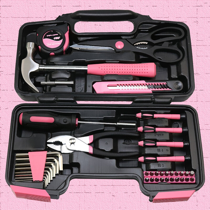 Conjunto de ferramentas de mão 39 peça conjunto de ferramentas do agregado familiar geral em caixas de ferramentas caso armazenamento para reparos em casa