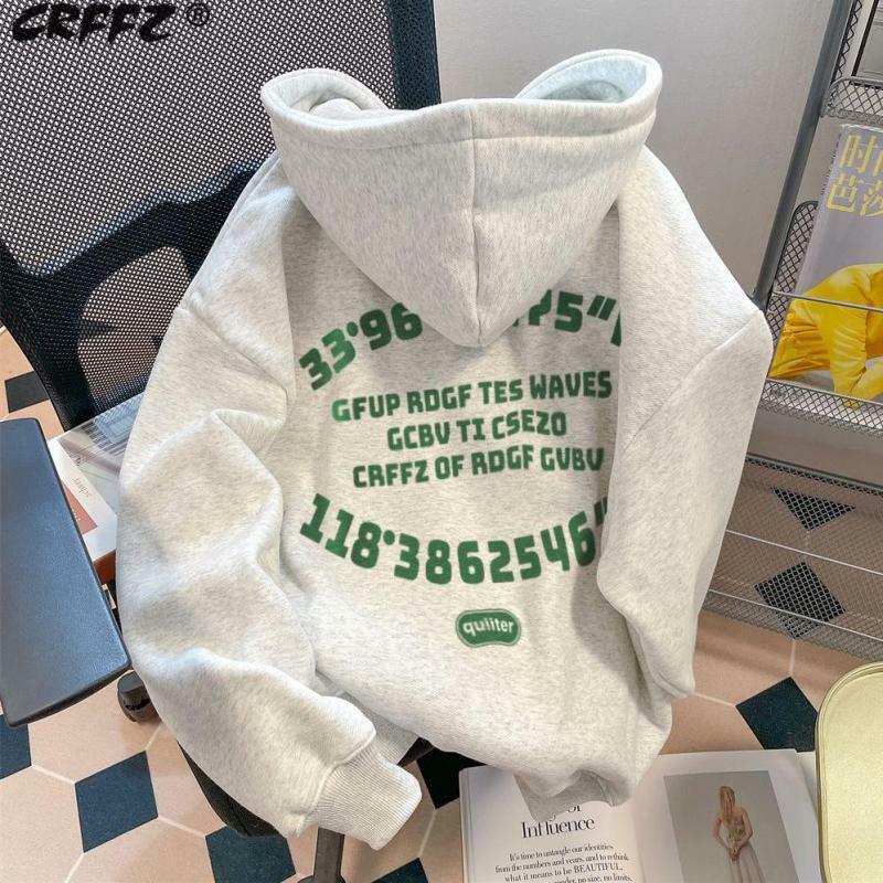 New autumn and winter trend loose and thickened letter wool men's and women's cotton hoodies