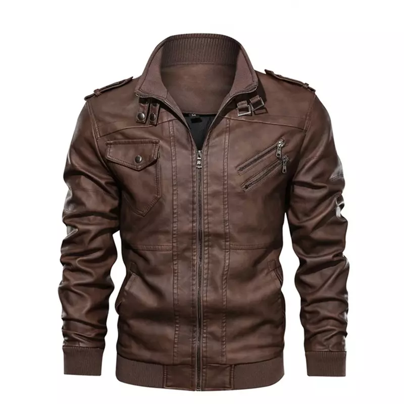 남성용 캐주얼 오토바이 PU 가죽 재킷, 바이커 가죽 코트, 가을 의류, 신상