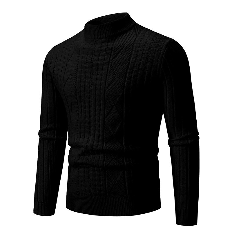 New Men's Autumn and Winter Knitted Cashmere Fabric Knitted Long Sleeved Pullover