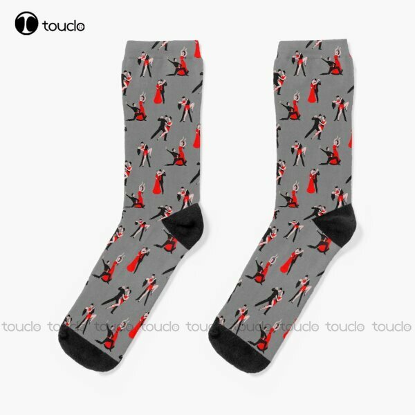 The Dancing Couples Socks Black Socks For Men Personalized Custom 360° Digital Print Gift Harajuku Unisex Adult Teen Youth Socks