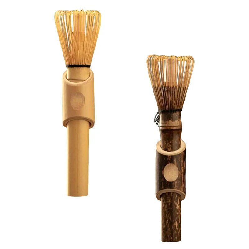 Kocokan Matcha dengan pegangan panjang, alat sikat bubuk Matcha, aksesori upacara Matcha gaya Jepang, pengocok teh bambu genggam